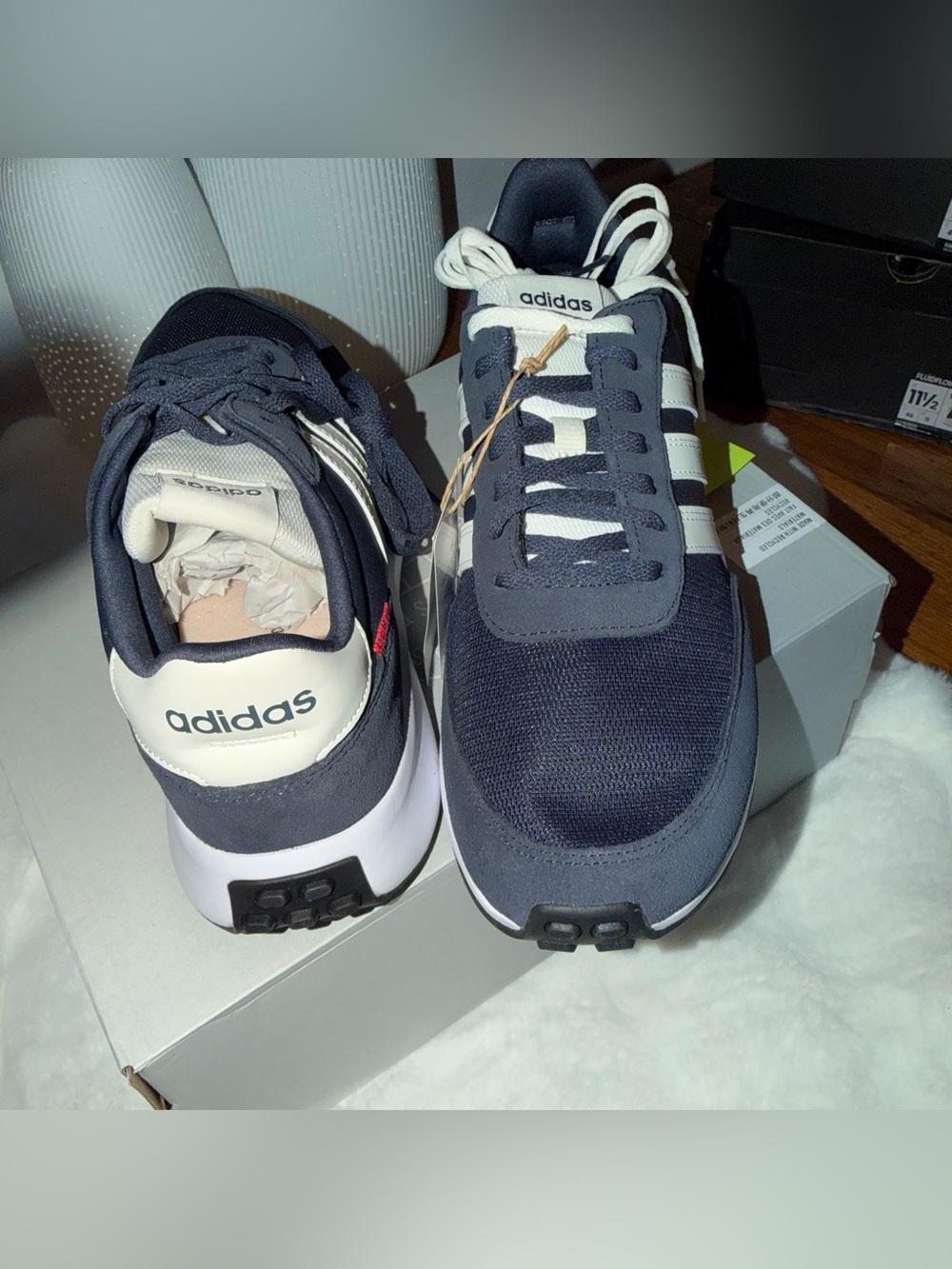 adidas Navy and White Retro-Inspired Sneakers